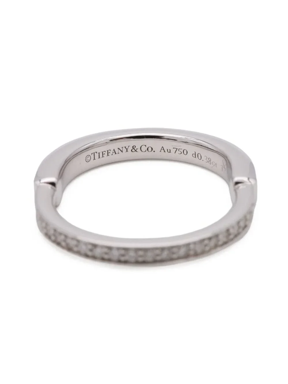 Tiffany & Co Lock Ring Full Pave Diamond 18k White Gold